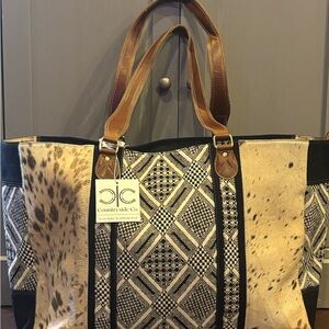 Real cowhide weekender bag